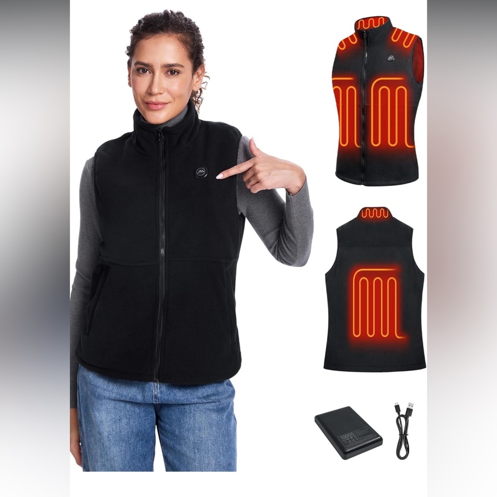 Women's Black Heated Vest